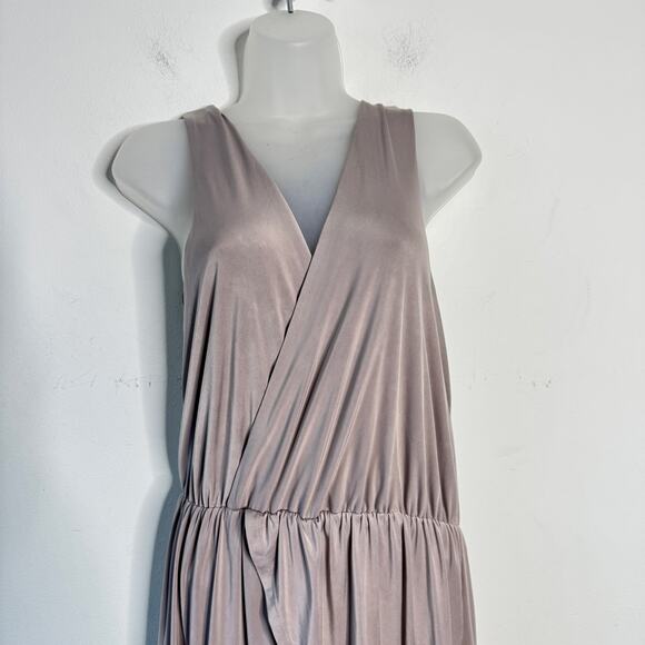 Lovers + Friends Dress Women Small Gray Asymmetric Faux Wrap Going Out Neutral - Picture 8 of 8